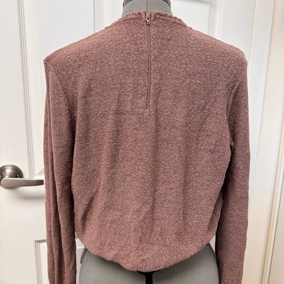 Brown Long Sleeve with Partial Zipper Backing - Picture 2 of 2